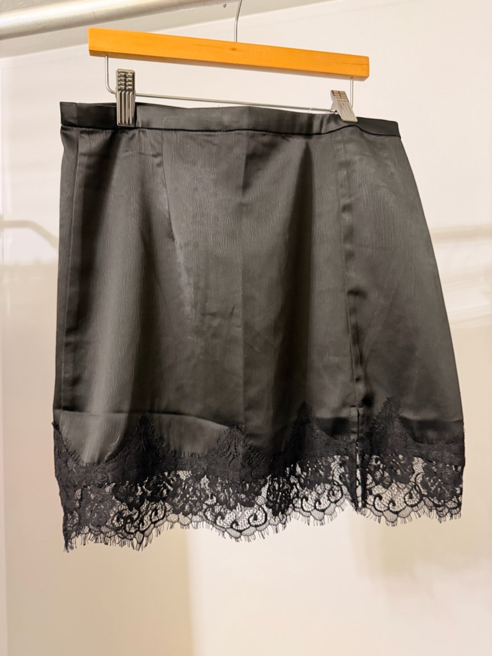 Urban Outfitters Black Mini Skirt with Lace Hem